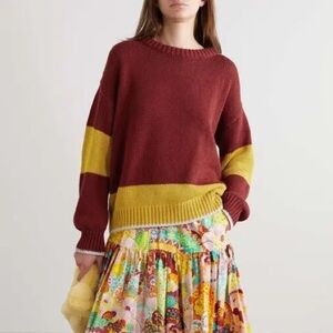 La DoubleJ yellow & pink colourblock Boy cotton wool slouchy sweater - Medium